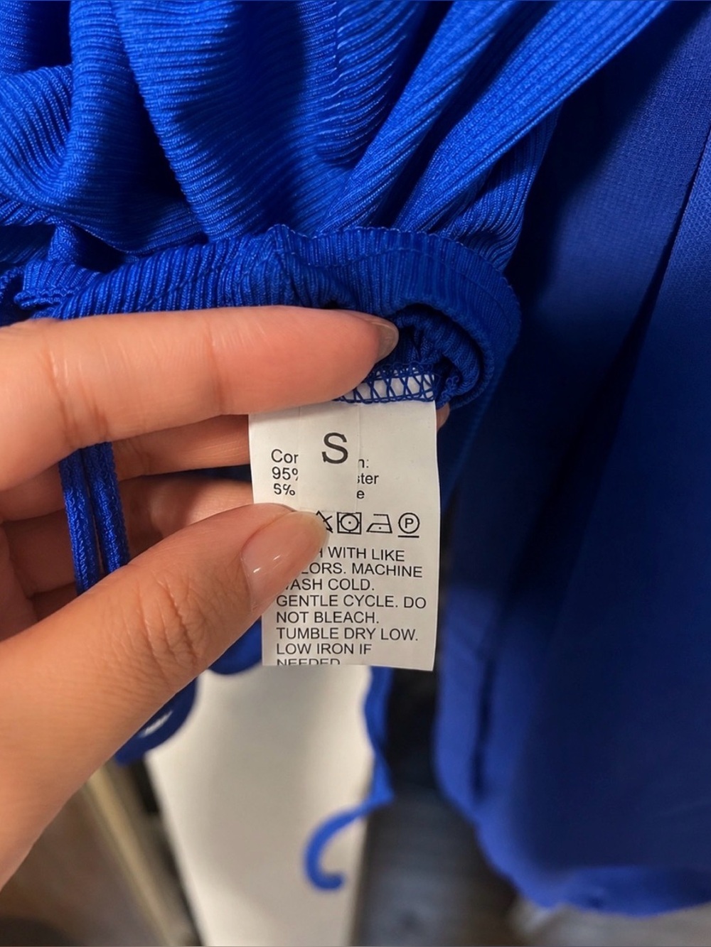 🆕 Women’s Royal Blue Ruched Drawstring Crop Top - Picture 5 of 6